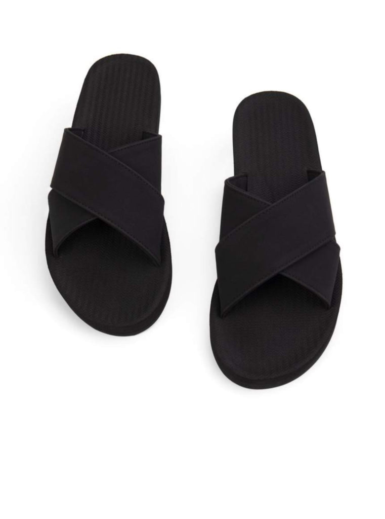 Indosole Women's Cross Sandal Black