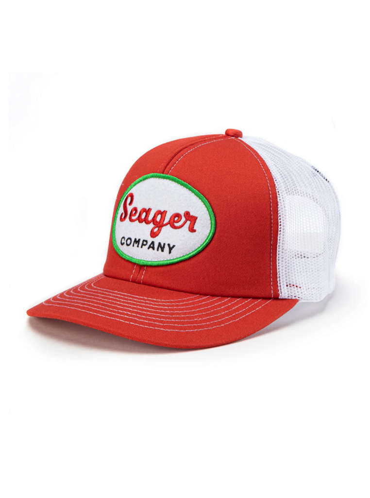 Seager Big Boy Trucker Snapback Hat Orange-Red