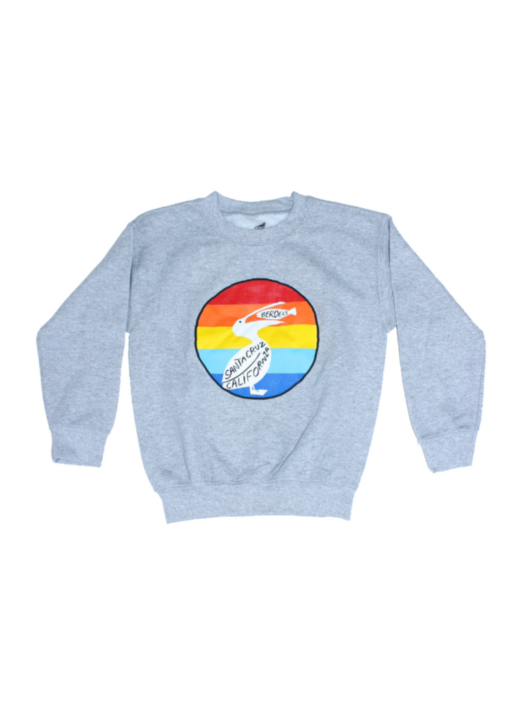 Berdels Kid's Rainbow Berd Crewneck Sweatshirt Heather Grey