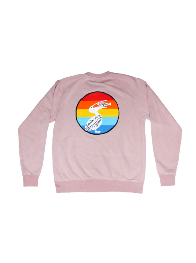 Berdels Rainbow Berd Crewneck Sweatshirt Dusty Pink