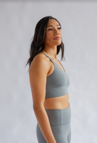 Girlfriend Collective Float Cleo Bra Heather Gravel
