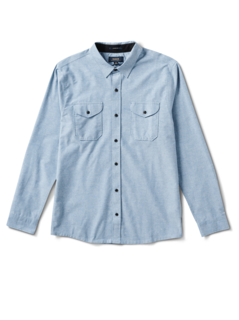 Roark Well Worn Long Sleeve Button Up Shirt Blue