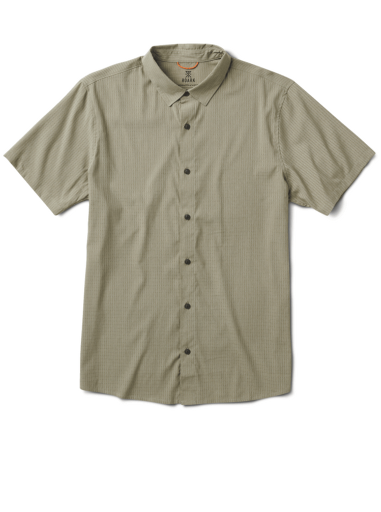 Roark Bless Up Mechanical Short Sleeve Stretch Button Up Shirt Sage