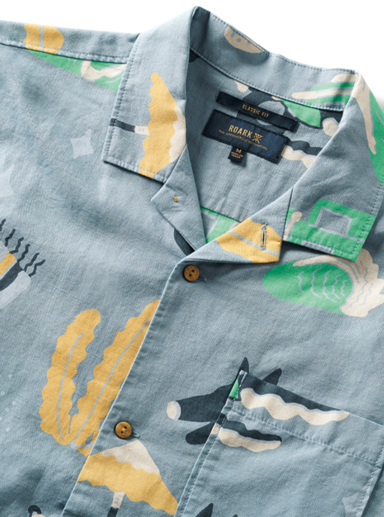 Roark Viaje Gonzo Short Sleeve Button Up Shirt Agave
