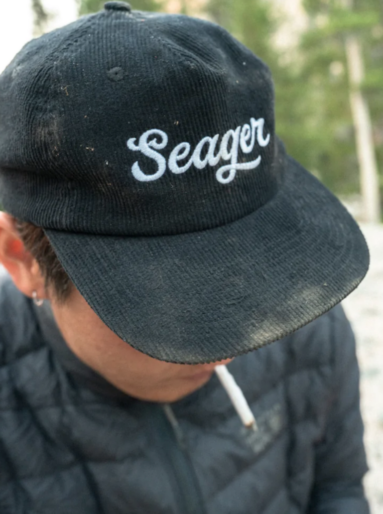 Seager Big Red Corduroy Snapback Hat Black