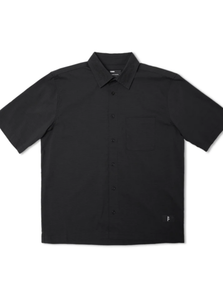 Former Vivian Snake Short Sleeve Button Up Shirt Black