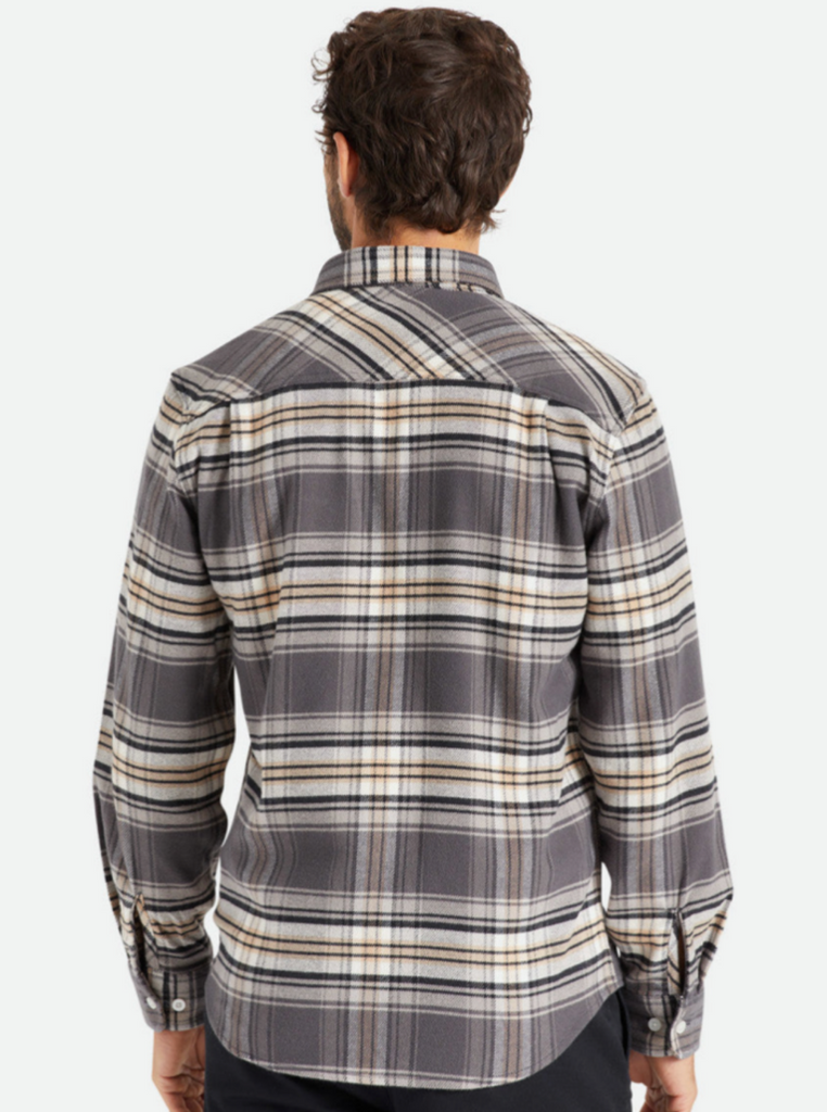 Brixton Bowery Stretch L/S Utility Flannel Black/Charcoal/Mojave