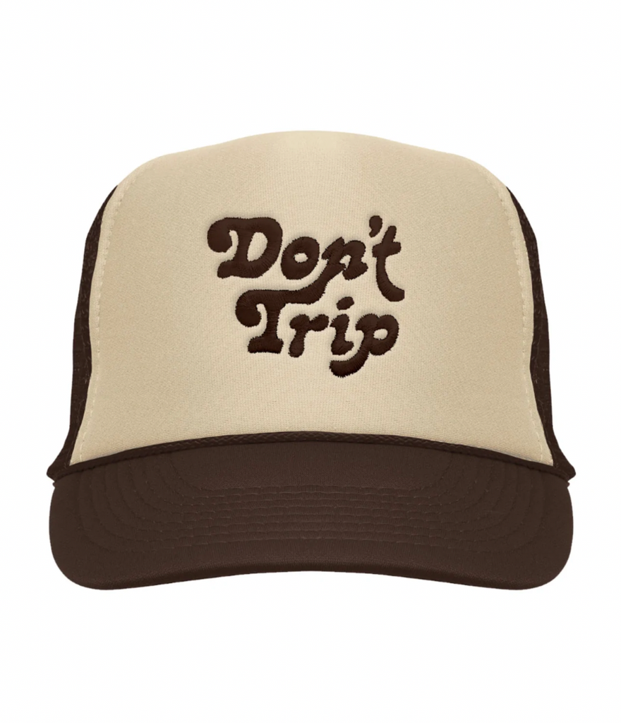 Free & Easy Don't Trip Trucker Hat Tan + Brown