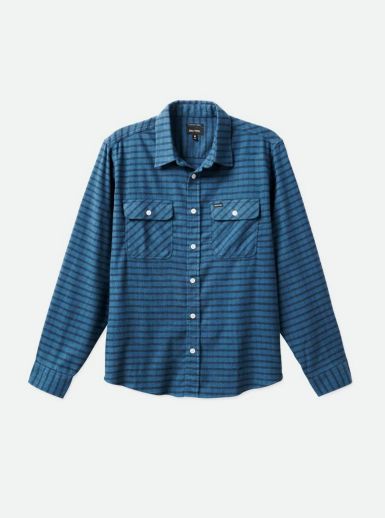 Brixton Bowery Stretch L/S Utility Flannel Indie Teal/Black